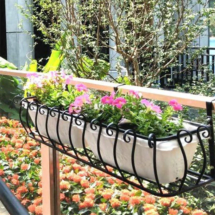 Supporto per vaso da fiori in ferro resistente alle intemperie per balcone Supporto per vaso da fiori in ferro resistente alle intemperie per balcone