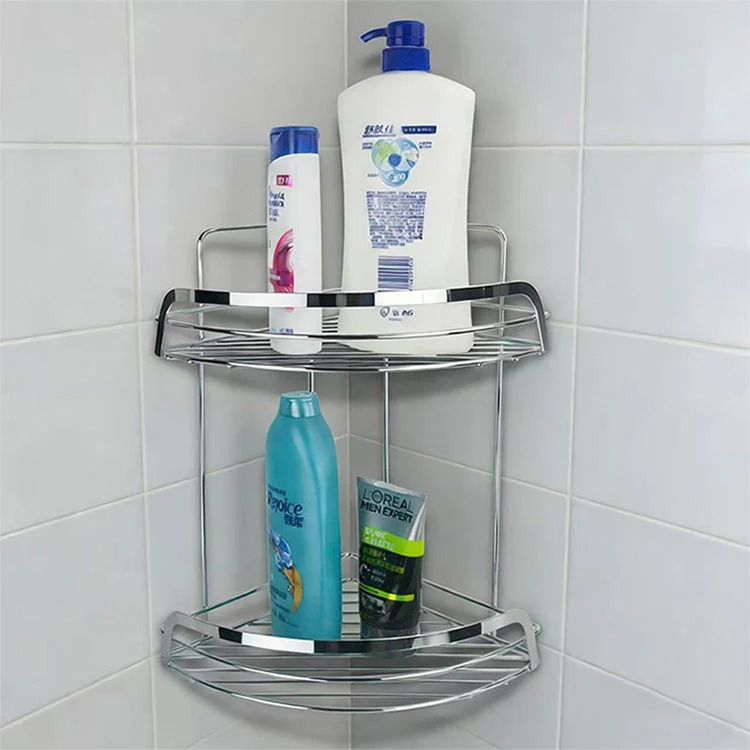 Mensola angolare in metallo da bagno