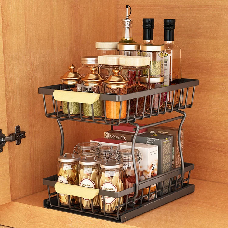 Scaffale da cucina estraibile in metallo resistente