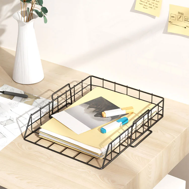 Rack di archiviazione per file con vassoio in metallo