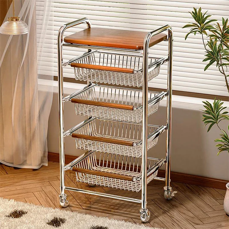 Carrello portaoggetti in metallo multistrato