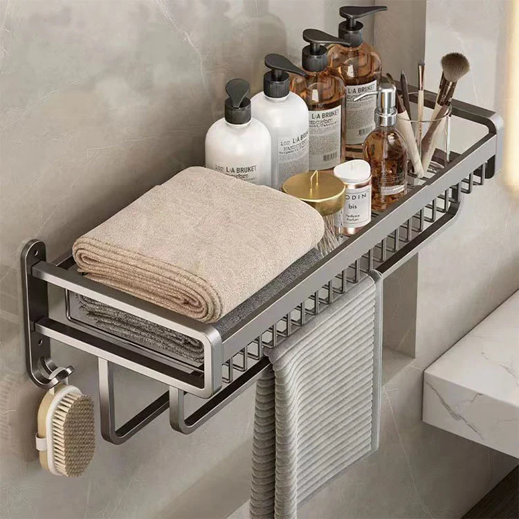 Portasciugamani da parete per bagno in metallo senza fori